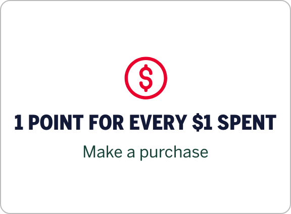 1 POINT FOR EVERY $1 SPENT