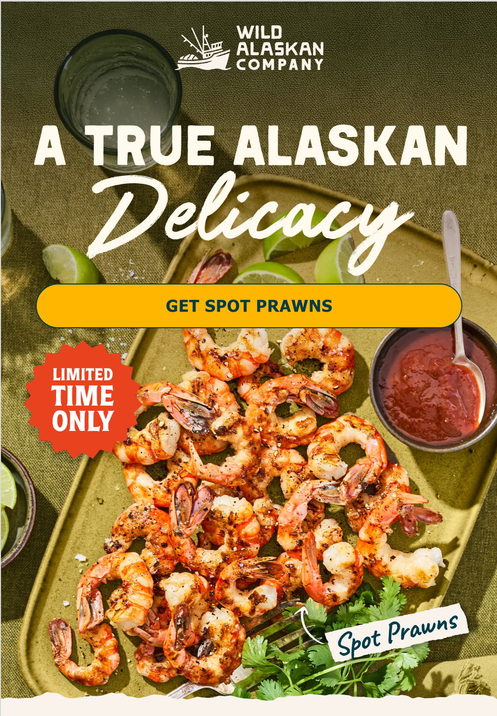 Join Now and get FREE Spot Prawns