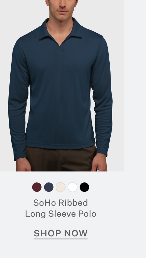 SoHo Ribbed Long Sleeve Polo