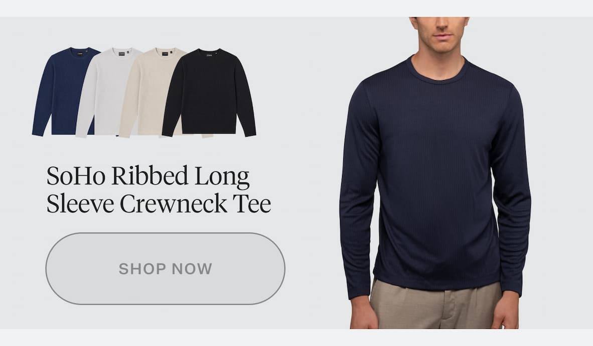 SoHo Ribbed Long Sleeve Crew Neck Tee