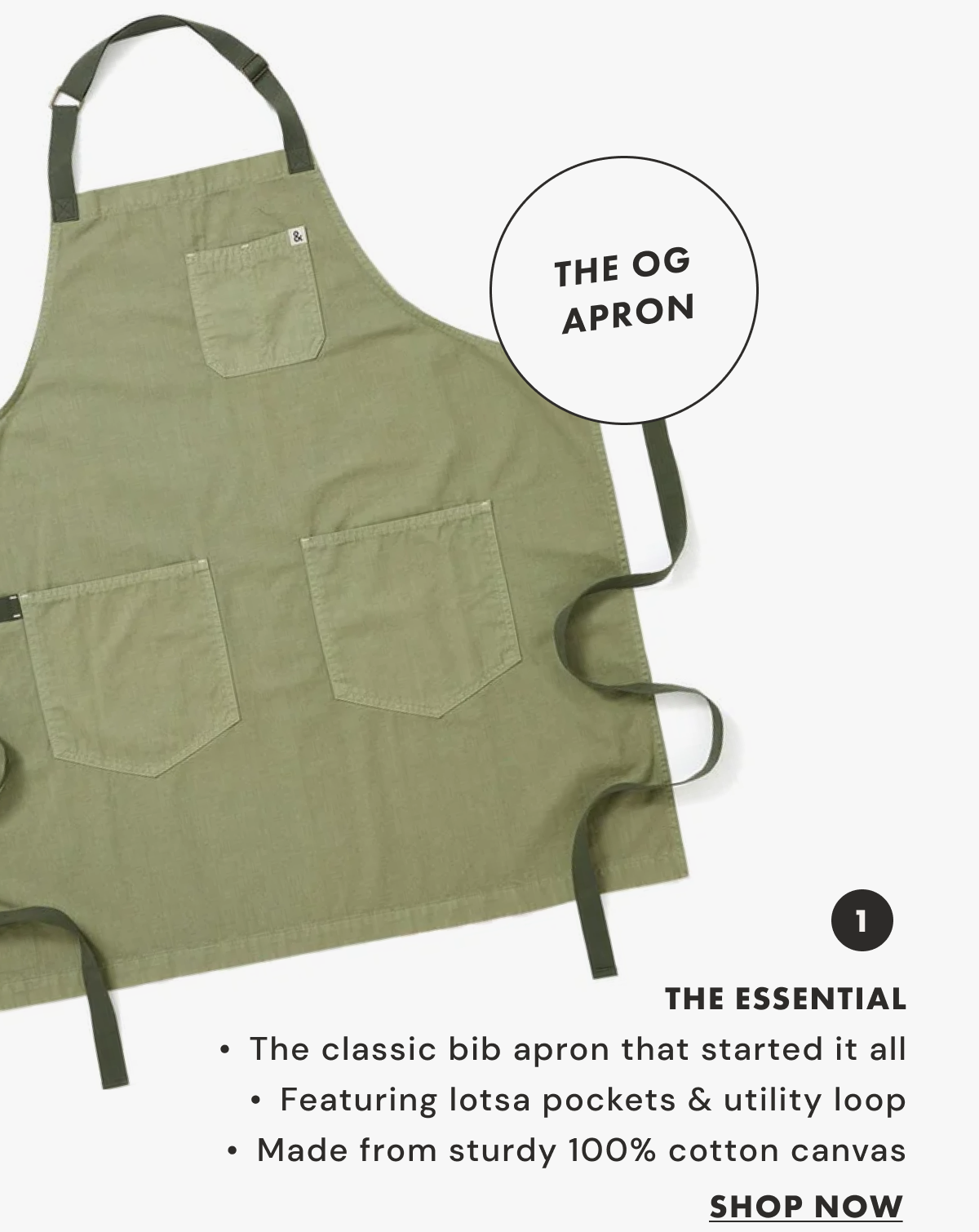 THE ESSENTIAL | The classic bib apron that started it all Featuring lotsa pockets & utility loop Made from sturdy 100% cotton canvas | SHOP NOW