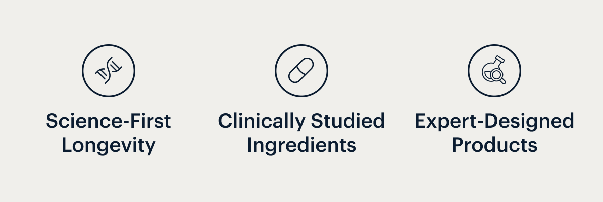 Science-First Longevity I Clinically Studied Ingredients I Expert-Designed Products