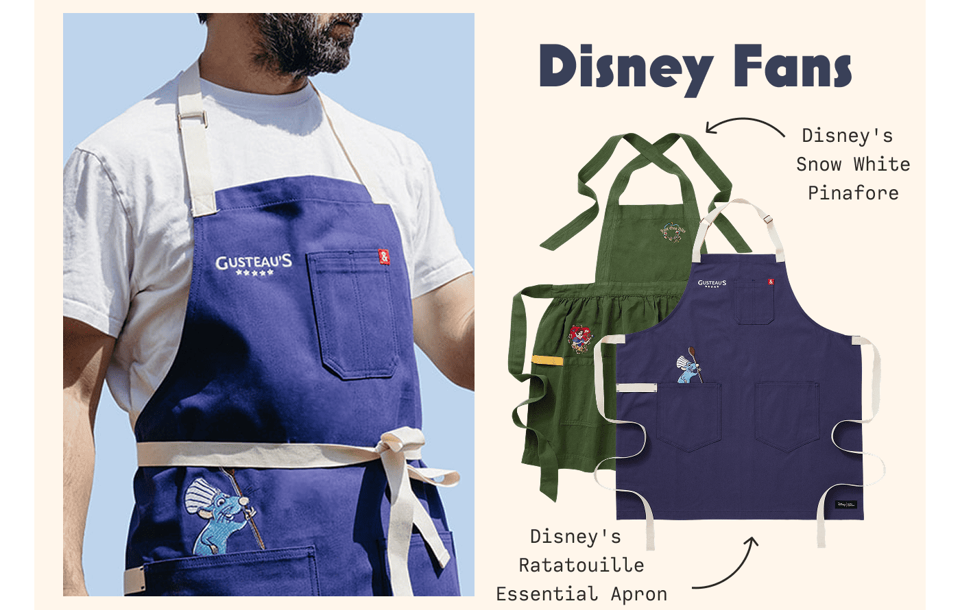 Disney Fans | Disney's Snow White Pinafore | Disney's Ratatouille Essential Apron