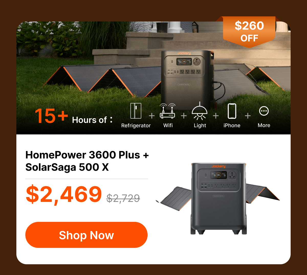 HomePower 3600 Plus +SolarSaga 500 X
