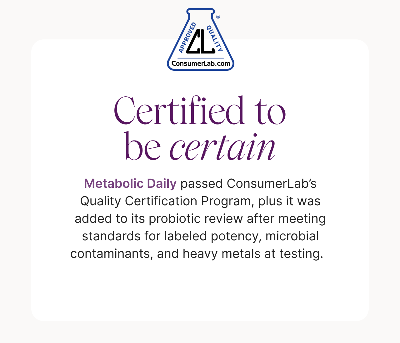 Tested and trusted