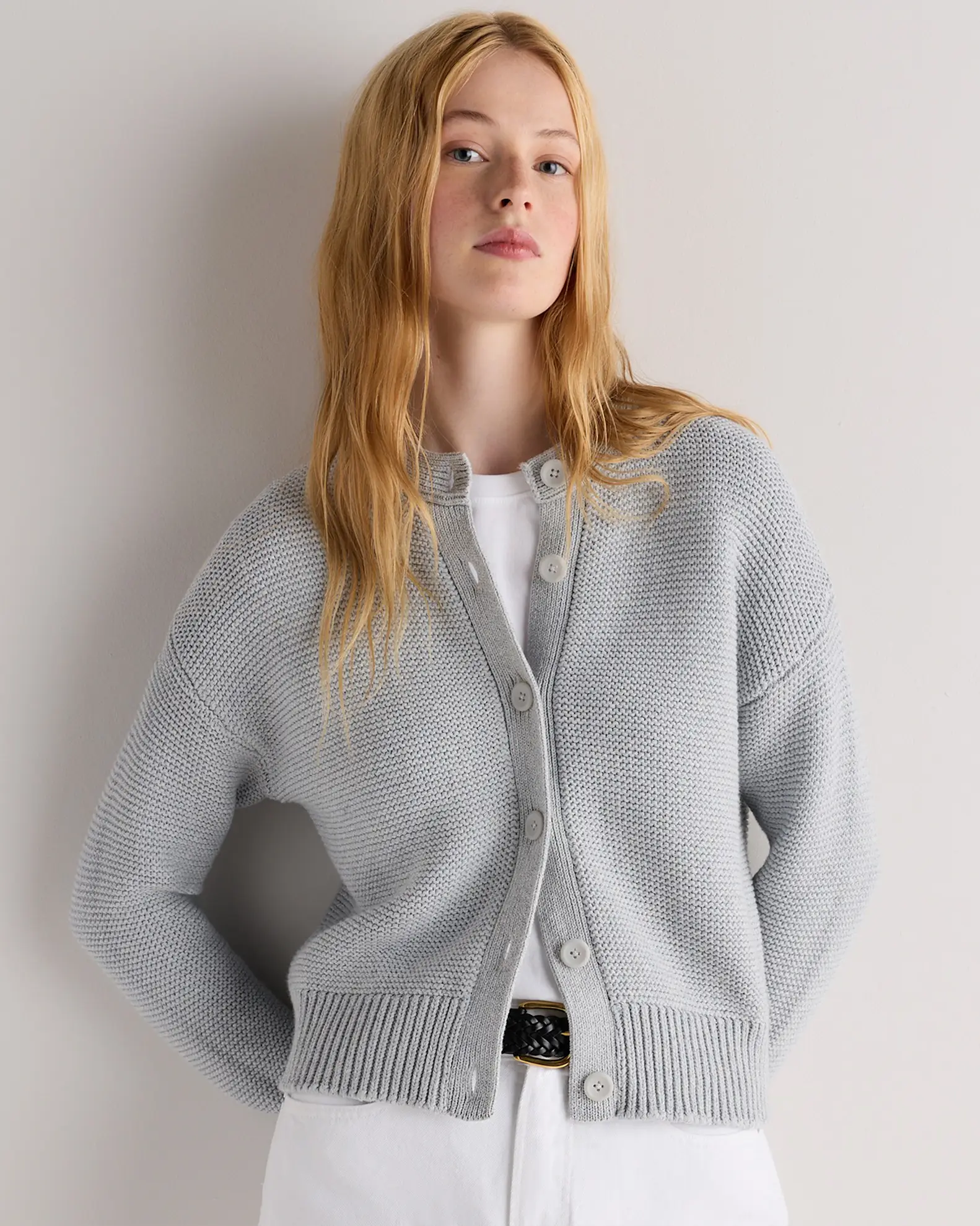 Organic Cotton Textured Chunky Cardigan