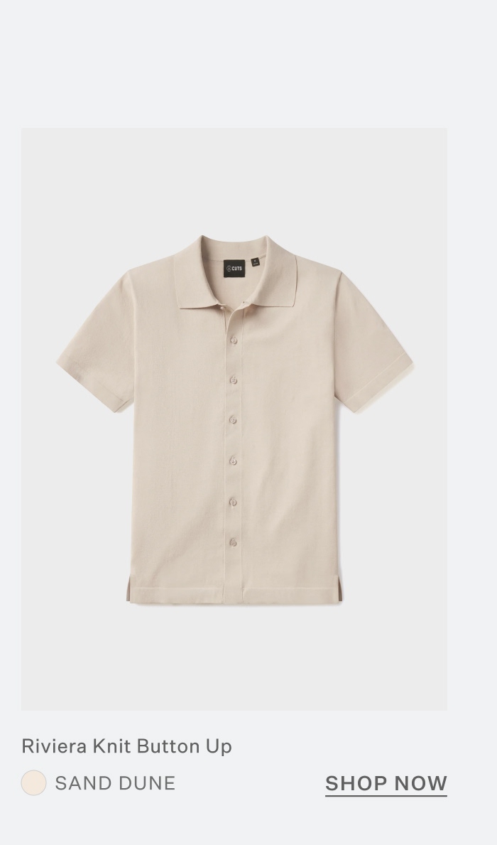 Riviera Knit Button Up - Sand Dune