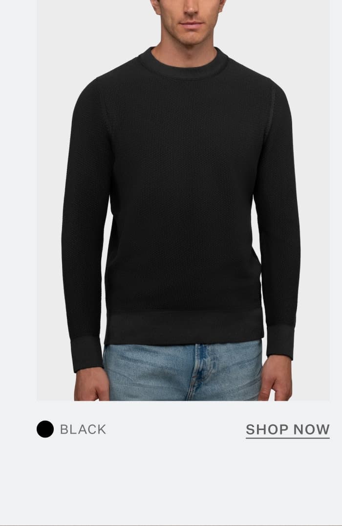 Palisade Textured Knit Crew Sweater - Black