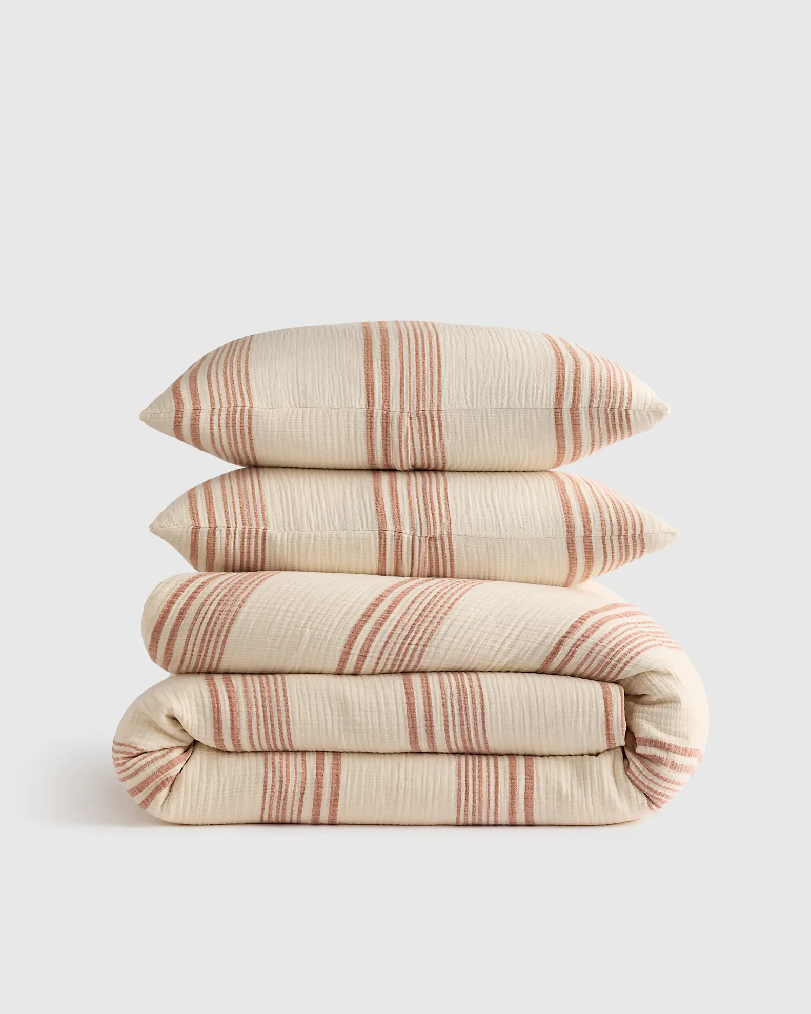 Organic Cotton Gauze Stripe Duvet Cover Set