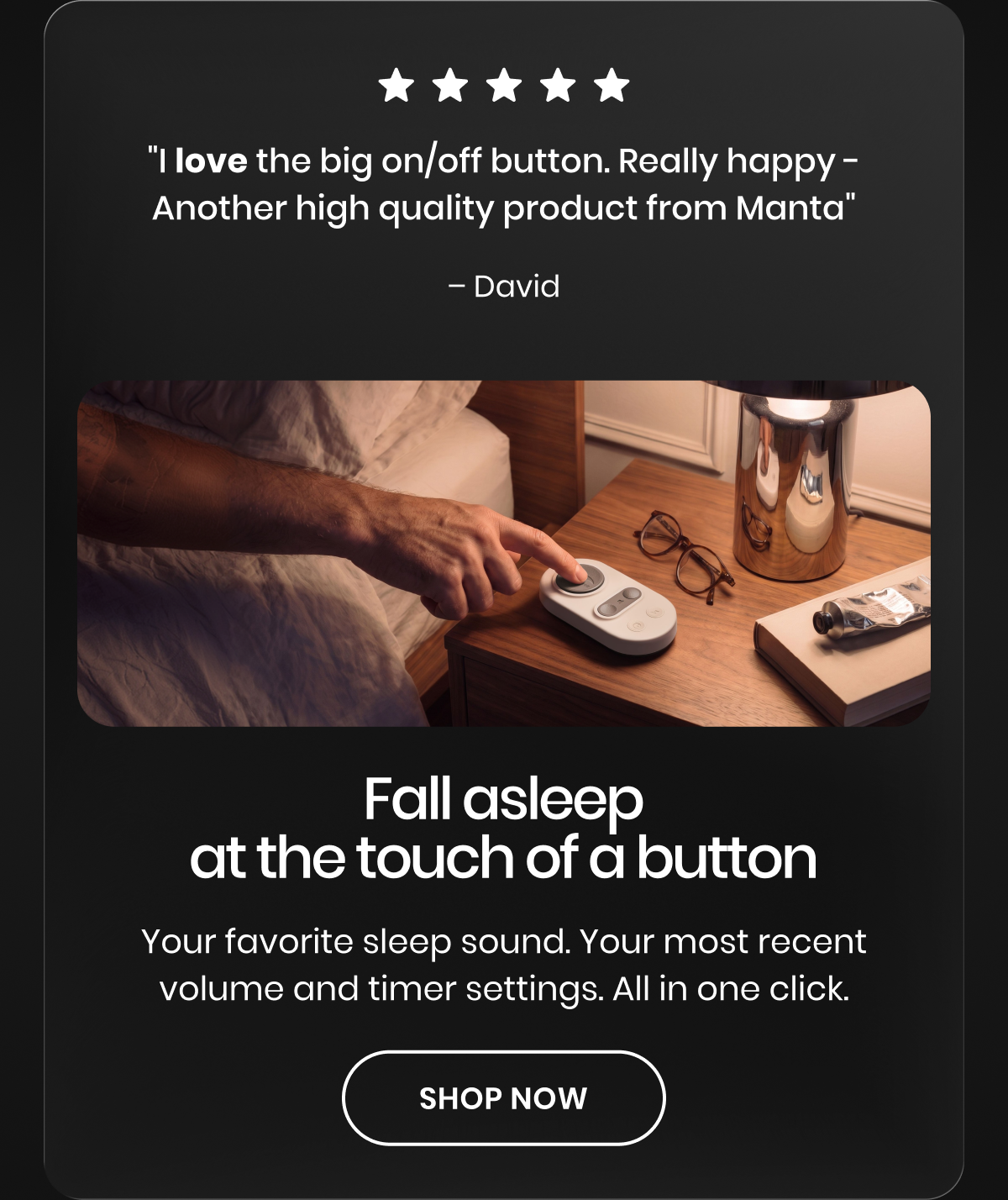Shop now: Sleep at the touch of a button