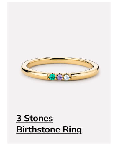 3 Stones Birthstone Ring