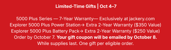 Limited-Time Gifts | Oct 4&ndash;7