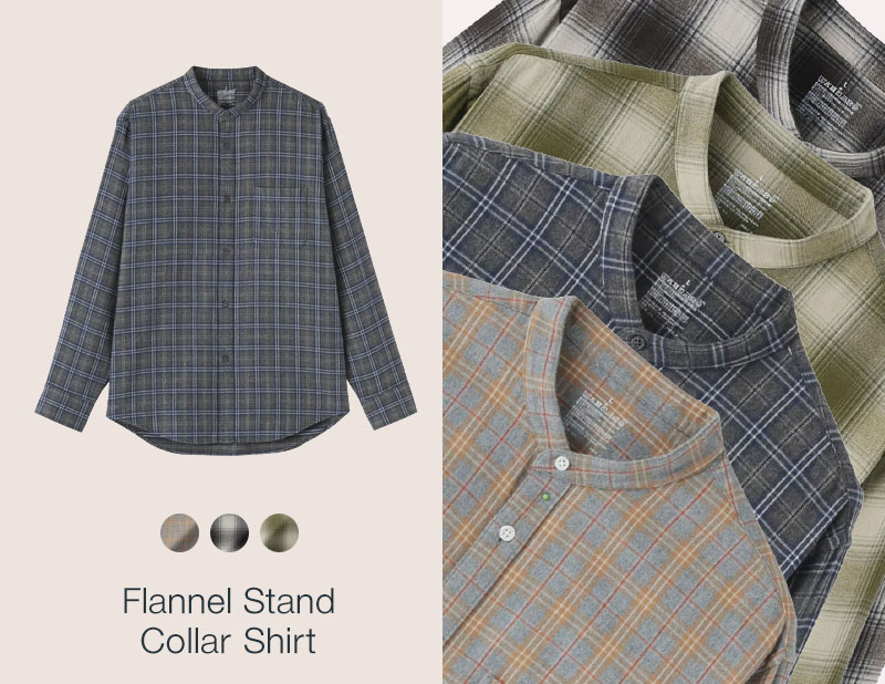 Shop Flannel Stand Collar Shirt
