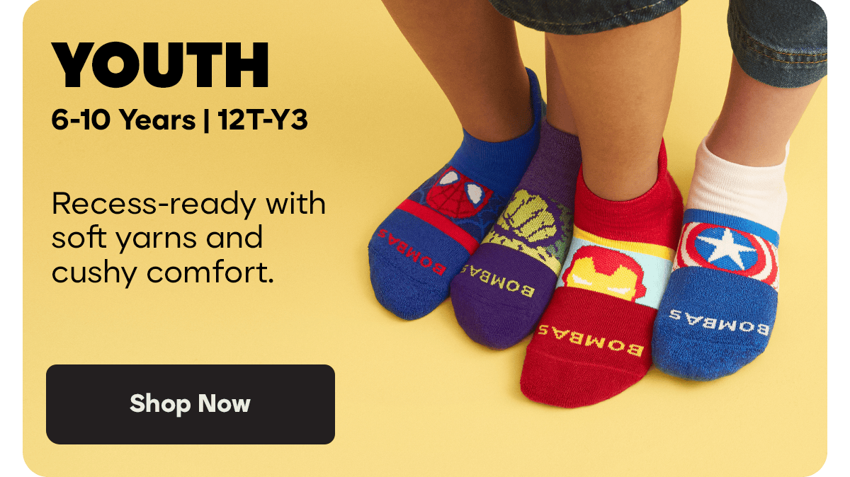 YOUTH. 6-10 Years | 12T-Y3. Recess-ready with soft yarns and cushy comfort. Shop Now