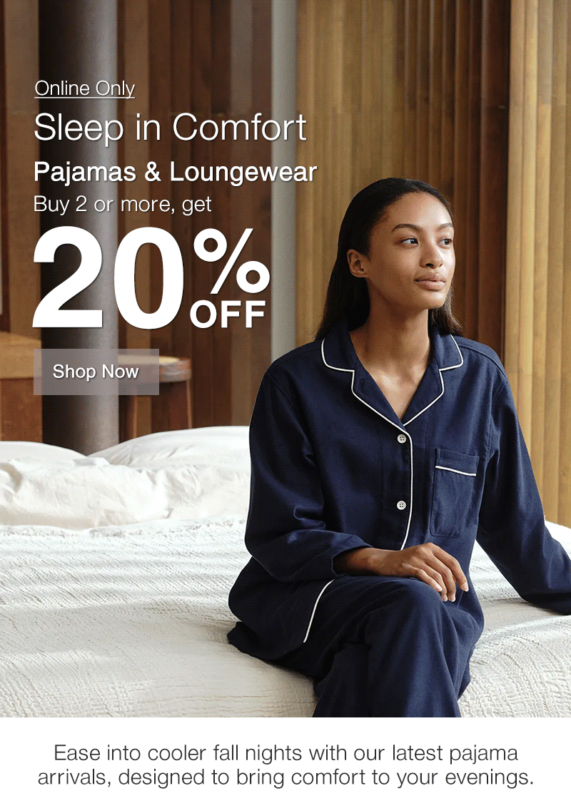 Shop Sleep in Comfort 20% OFF Pajamas