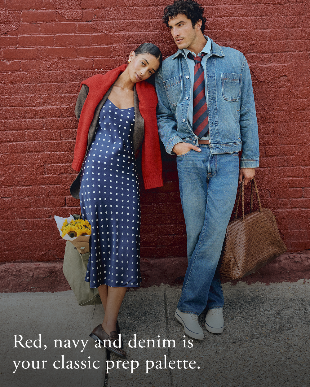 Red, navy and denim is your classic prep palette.