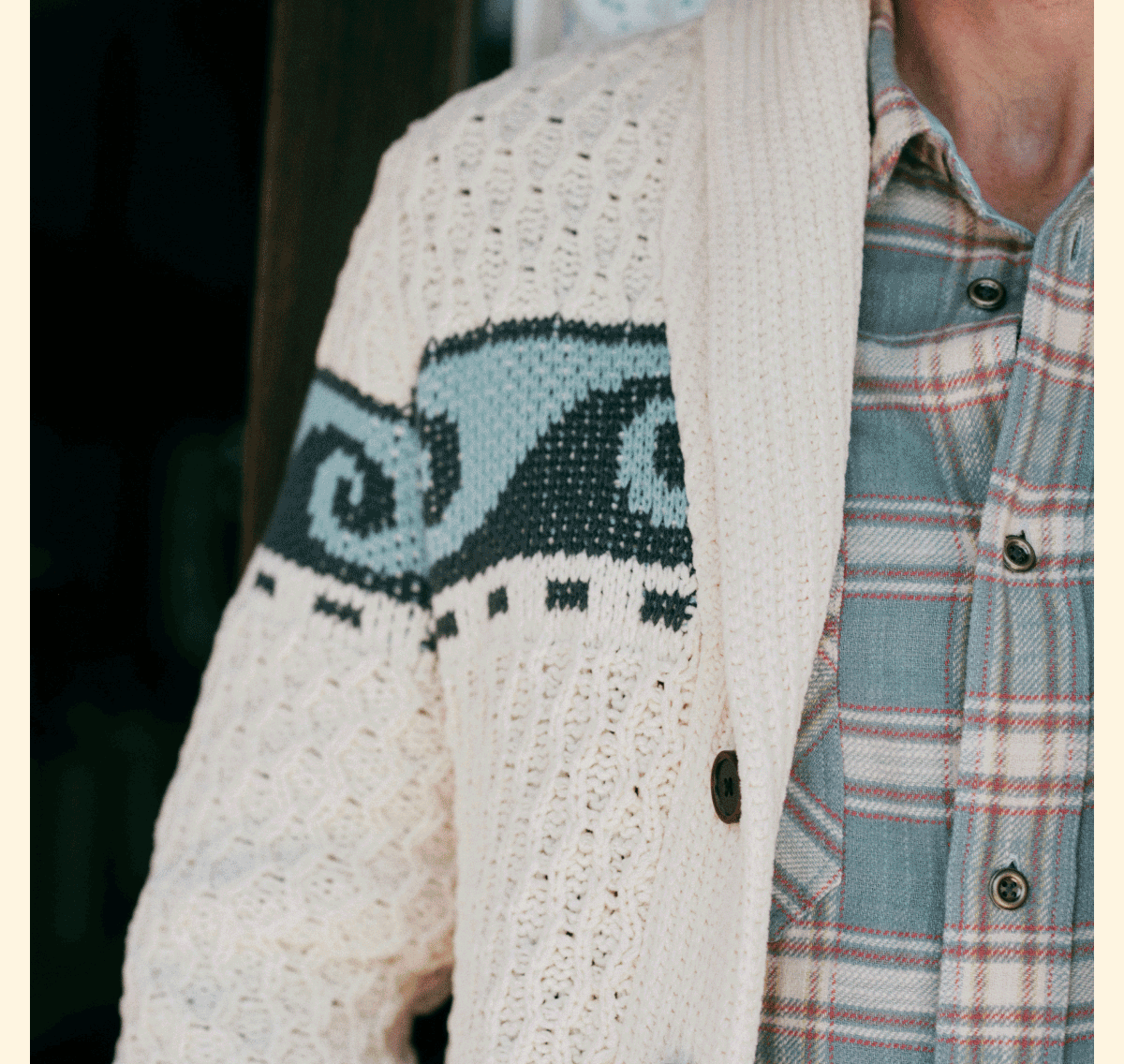 Wave Swell Cardigan - Pearl Blue Crest