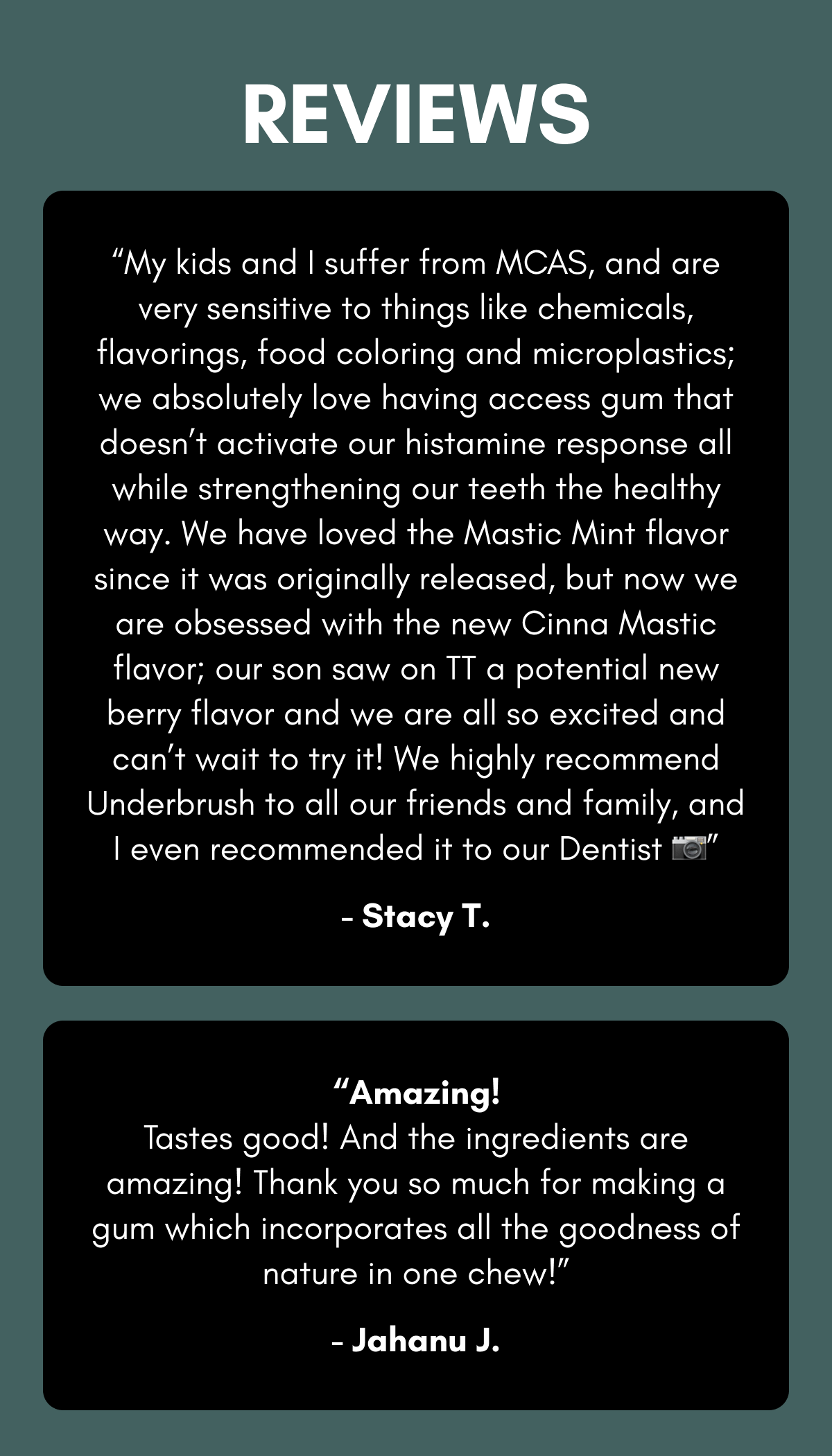 Verified customer reviews