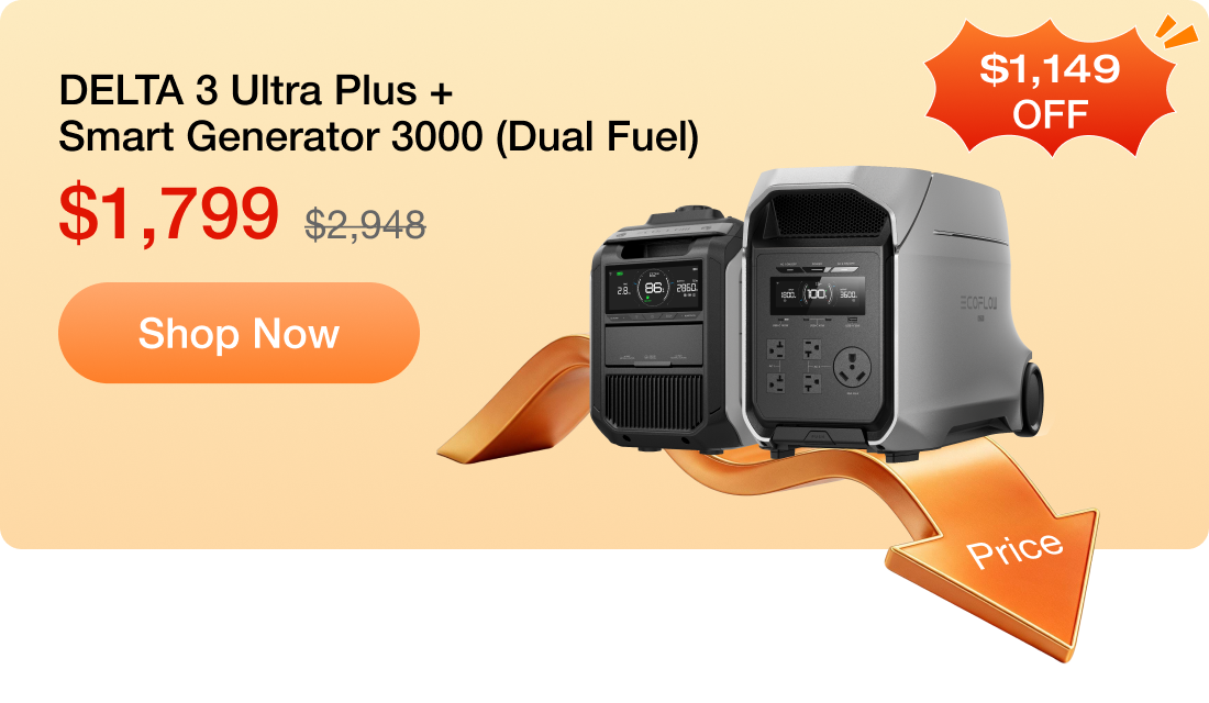 DELTA 3 Ultra Plus + Smart Generator 3000 (Dual Fuel)