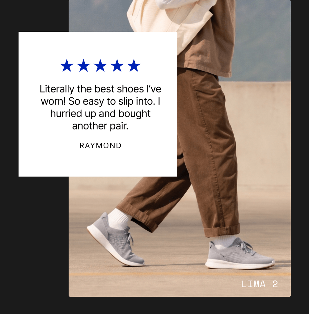 "Literally the best shoes I've ever worn! So easy to slip into. I hurried and bough another pair."