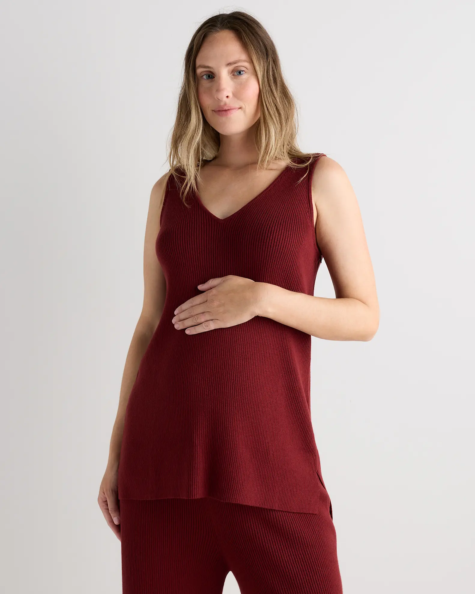 Cotton Cashmere Maternity and Nursing V-Neck Tank