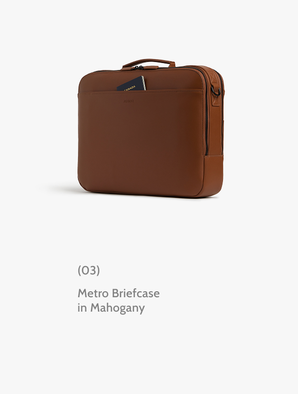 (03) Metro Briefcase in Mahogany.
