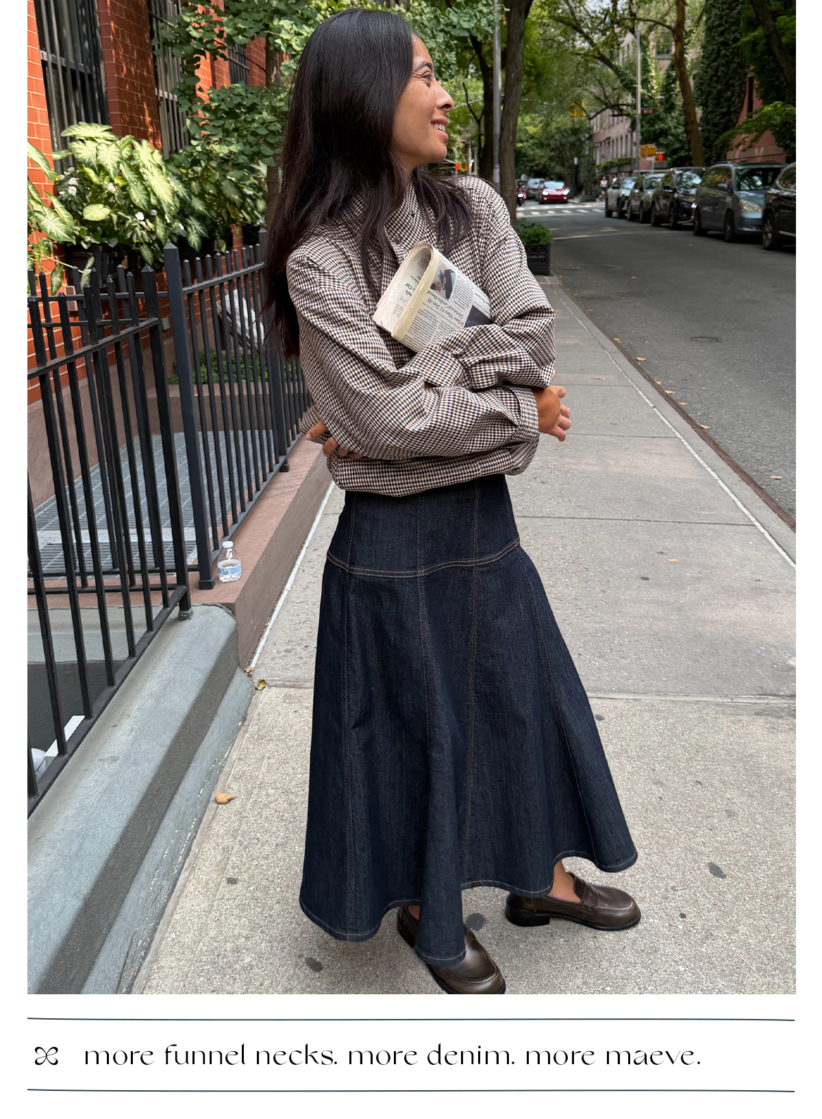 more funnel necks. more denim. more maeve.