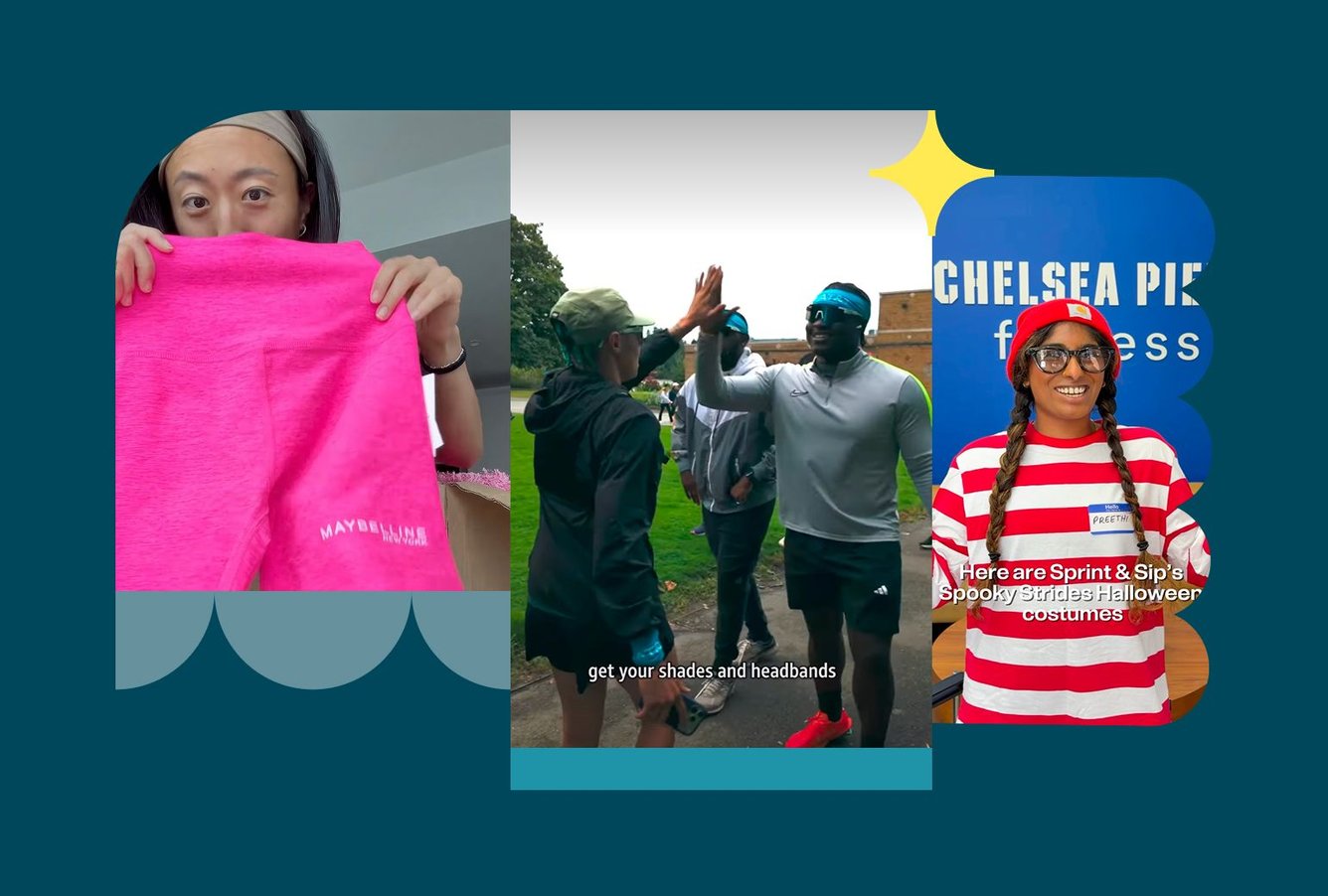 Screenshots from various running influencer accounts