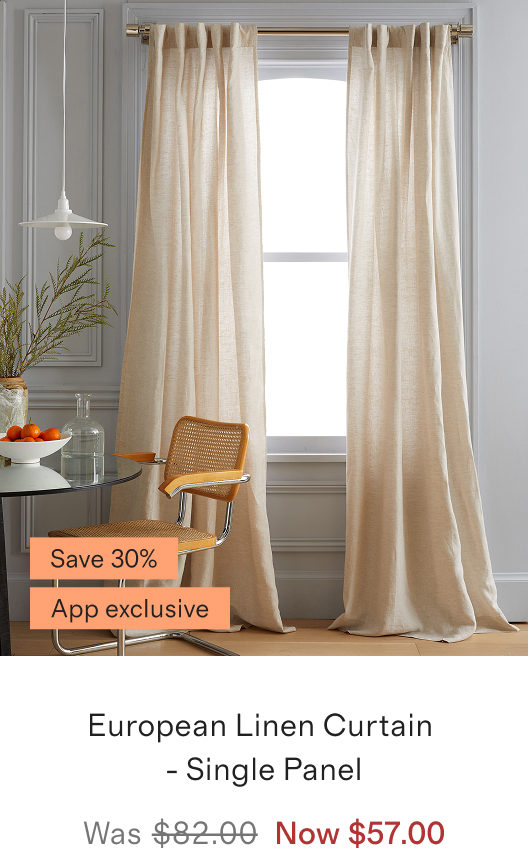 European Linen Curtain - Single Panel