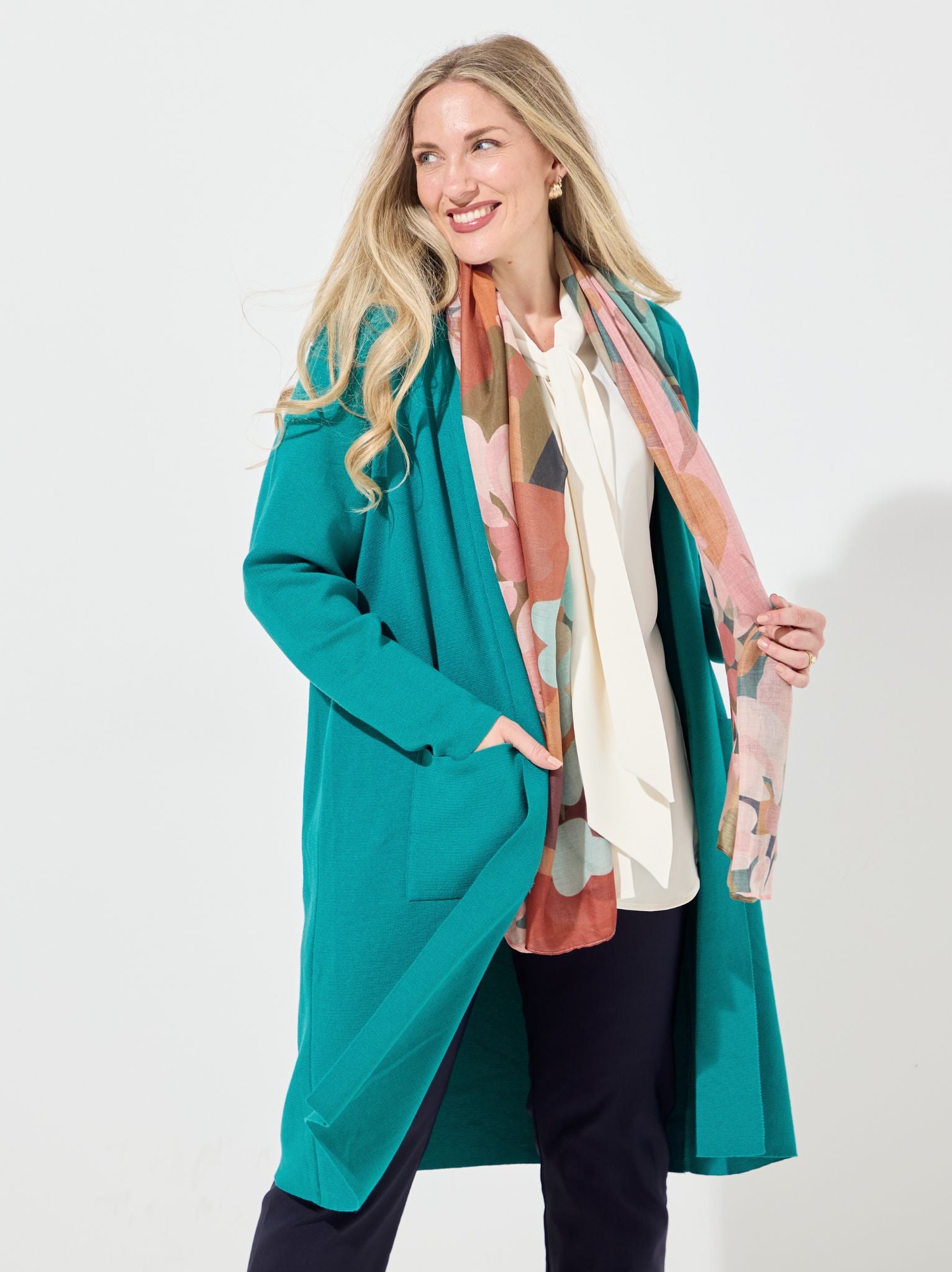 Image of Florence Rust/Khaki Botanical Print Scarf