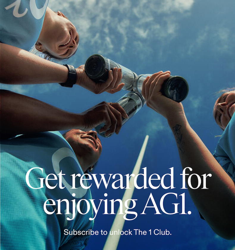 Get rewarded for enjoying AG1. Subscribe to unlock The 1 Club.