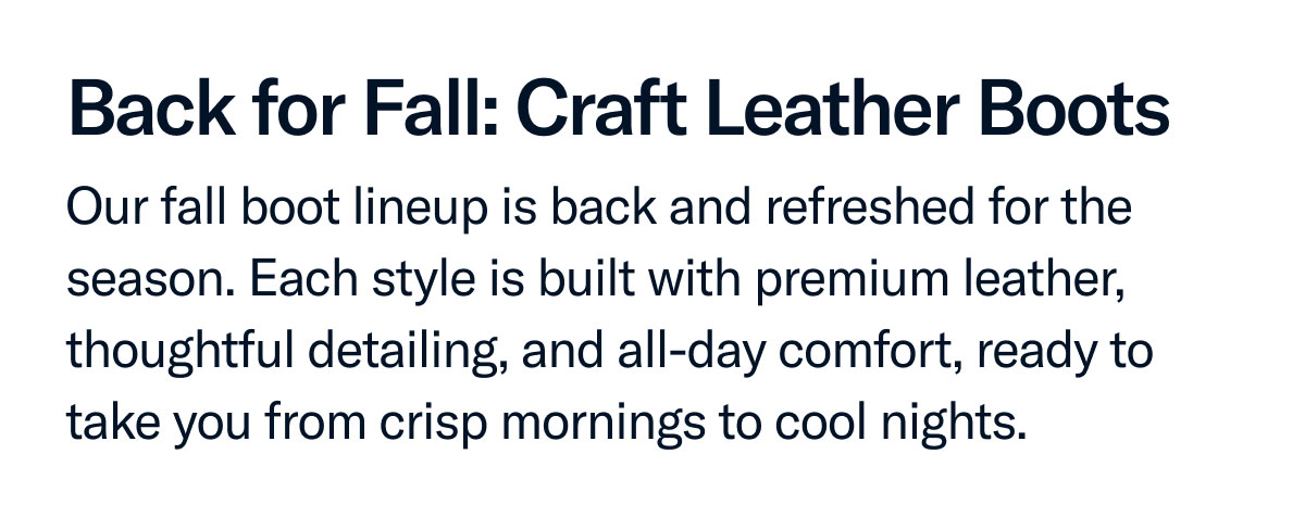 Our fall boot lineup is back