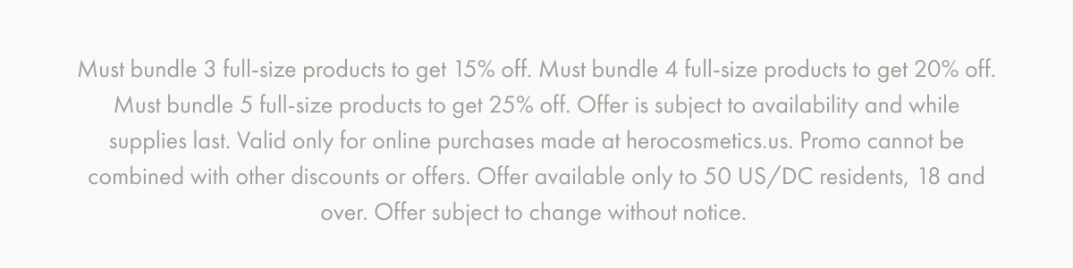 Must bundle 3 full-size products to get 15% off