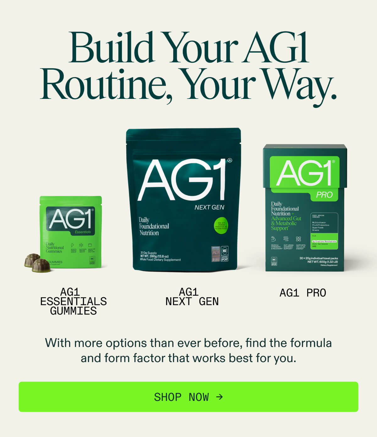 Build Your AG1 Routine, Your Way.