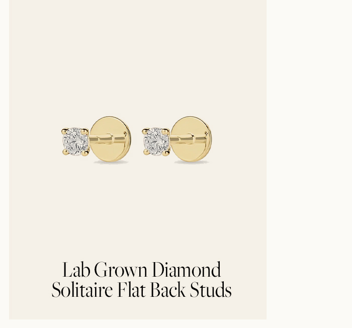 Lab Grown Diamond Solitaire Flat Back Studs