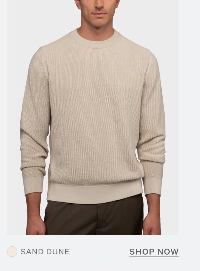 Palisade Textured Knit Crew Sweater - Sand Dune
