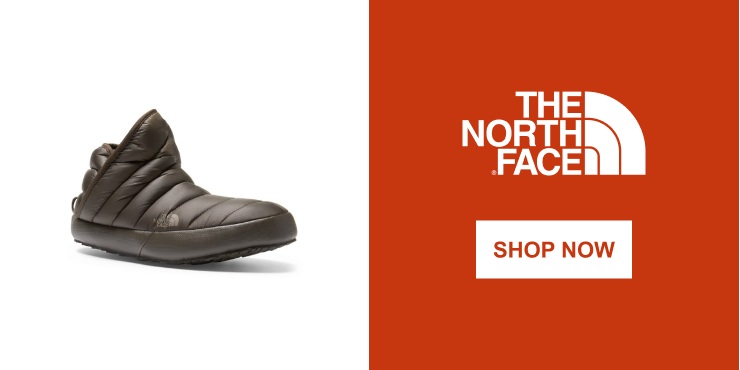 The North Face logo. SHOP NOW