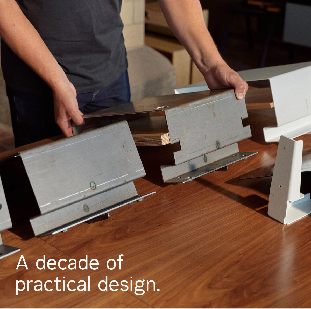 A decade of practical design. [Pictured: Prototypes for The Bedside Table Add-On from our Detroit R&D Lab]