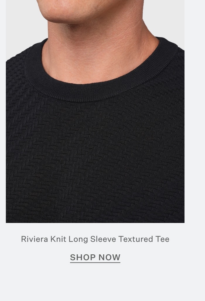 Riviera Knit Long Sleeve Textured Tee
