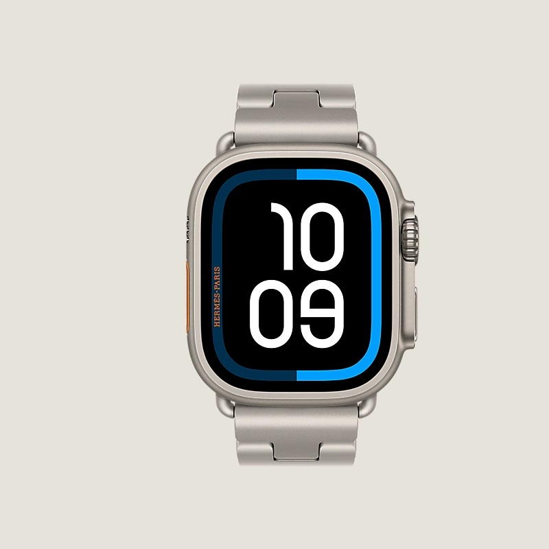 Image of Ultra 4 case & Band Apple Watch Herm&egrave;s Single Tour 49 mm Grand H Titane