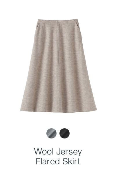 Shop Wool Jersey Flared Skirt
