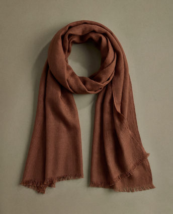 Featherweight Cashmere Silk Frayed Edge Scarf