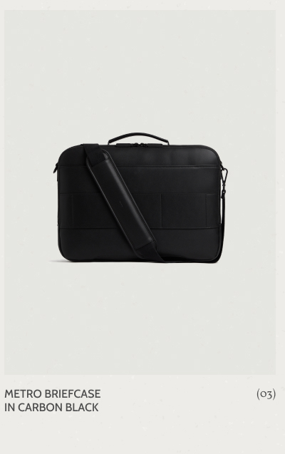 Metro Briefcase in Carbon Black. (03)