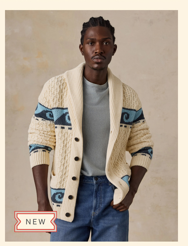 Wave Swell Cardigan - Pearl Blue Crest