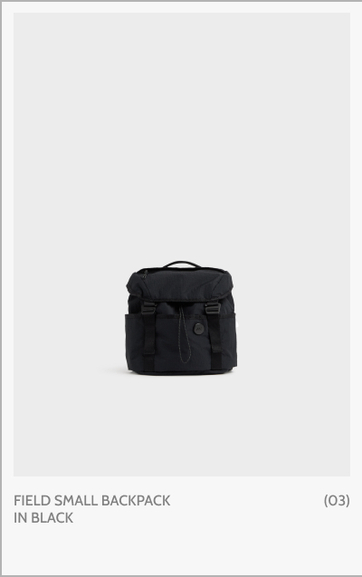 Field Small Backpack in Black. (03)