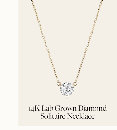 14K Lab Grown Diamond Solitaire Necklace