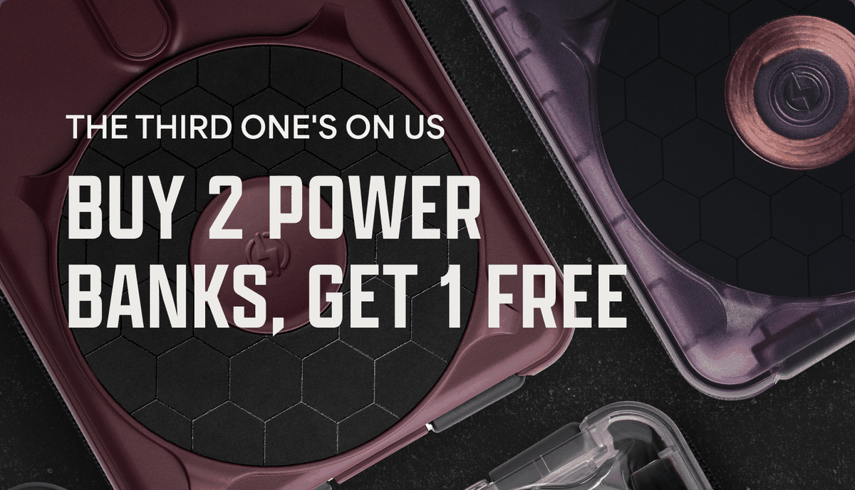The third one's on us. Buy 2 power banks, get 1 free