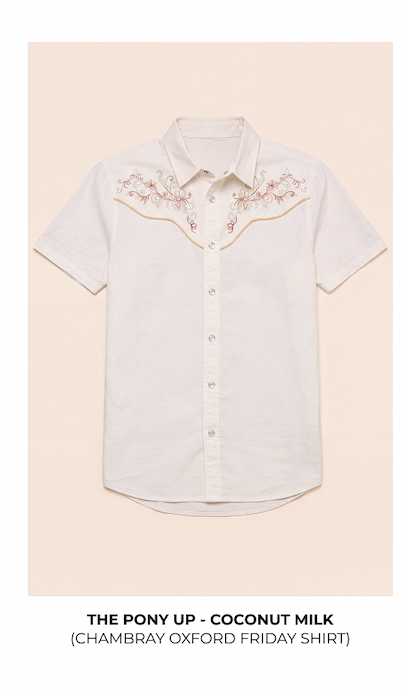 Chambray Oxford Friday Shirt: The Pony Up - Coconut Milk