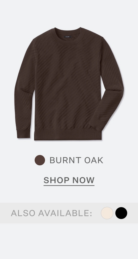 Riviera Knit Long Sleeve Textured Tee in Burnt Oak