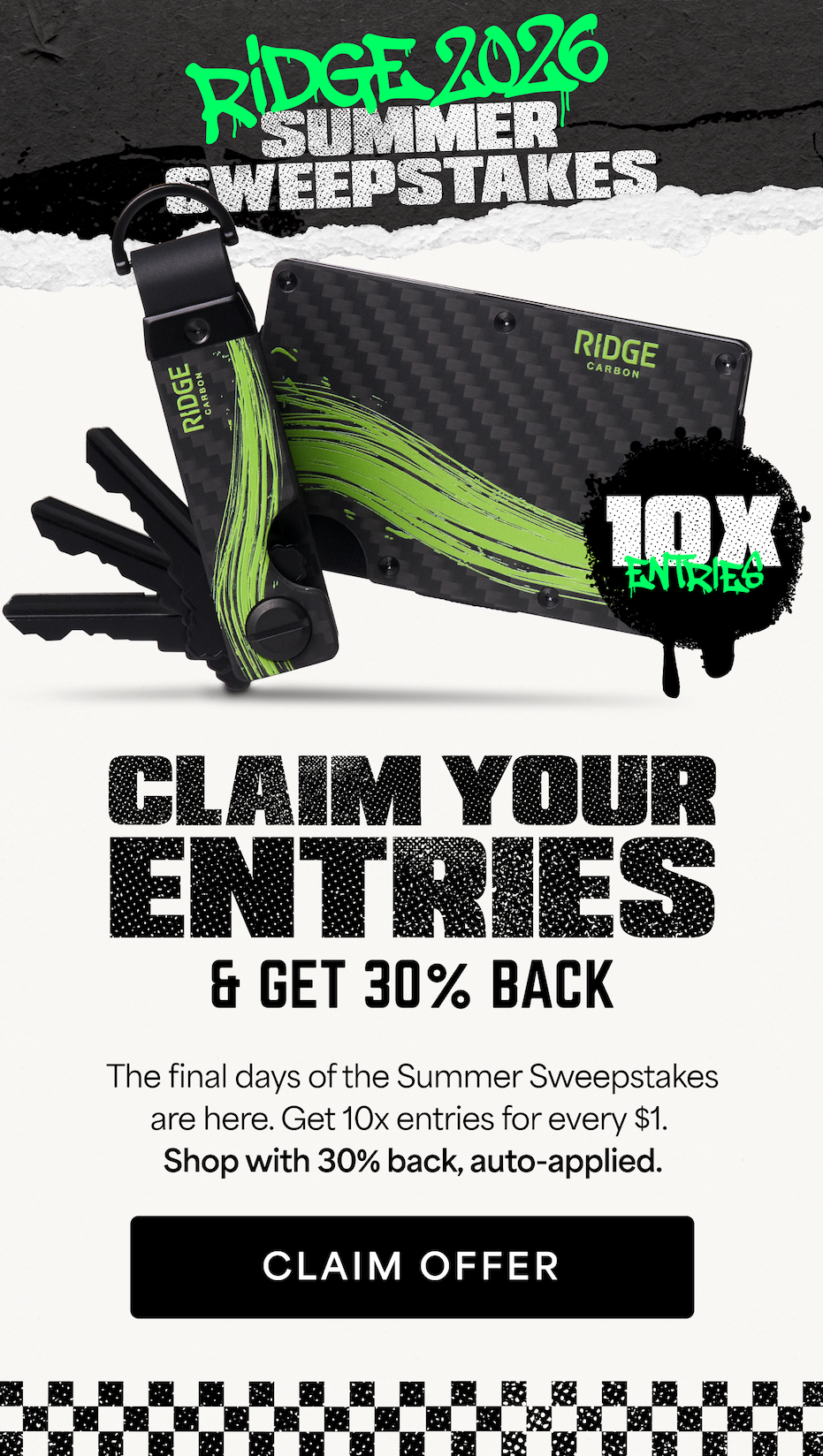 Claim Your Entries & Get 30% Back